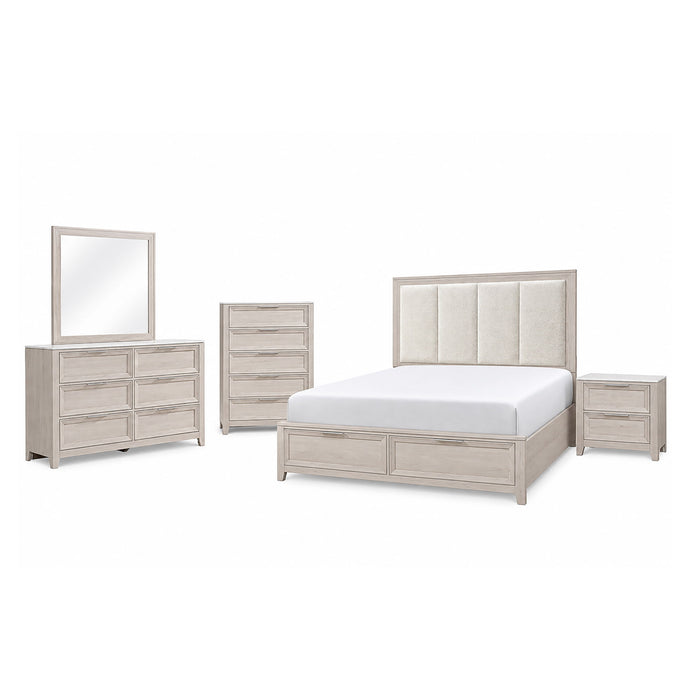 Melissa - 5 Piece Storage Bedroom Set With Padded Headboard