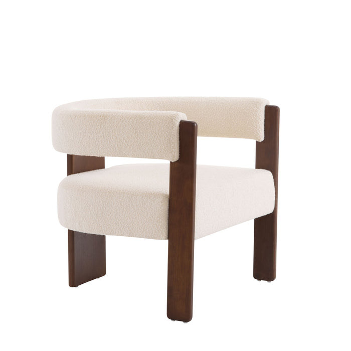 Modern Upholstered Accent Arm Chair With Barrel Back Design
