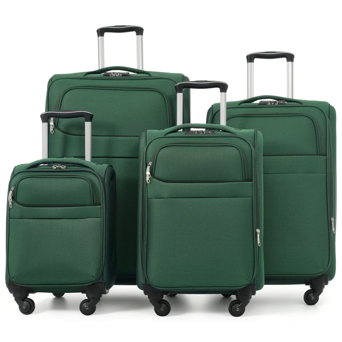 Softside Luggage 4 Piece Set With Expandable Spinner Wheels