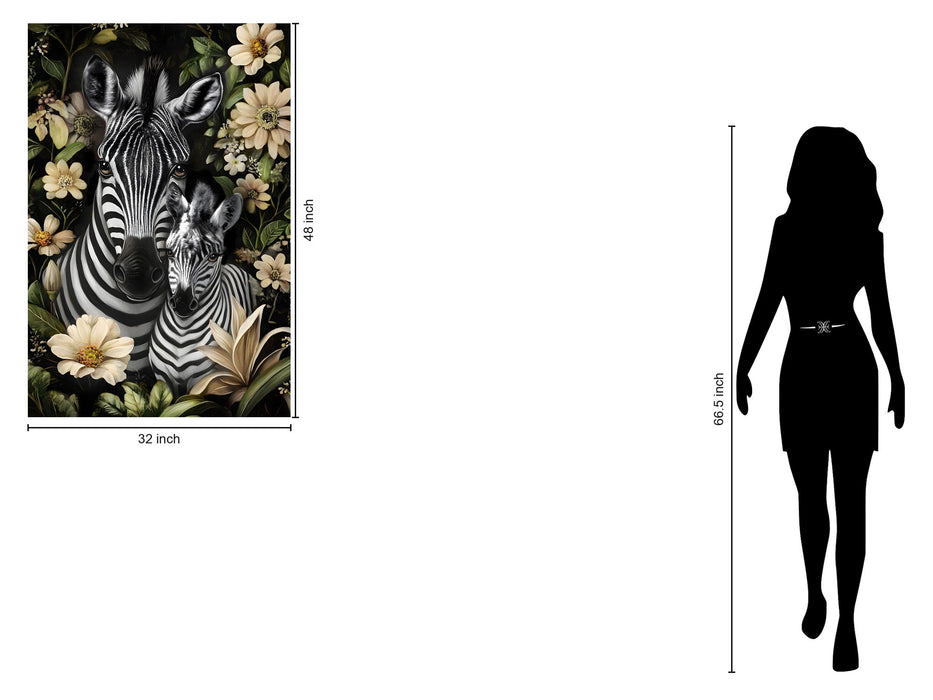 Floral Striped Duo - 32" x 48" Framed Wall Art