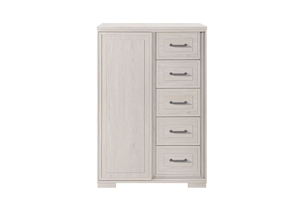 Clara - 5 Piece King Bedroom Set (Bed, Dresser & Mirror, Nightstand, Chest) - Beige