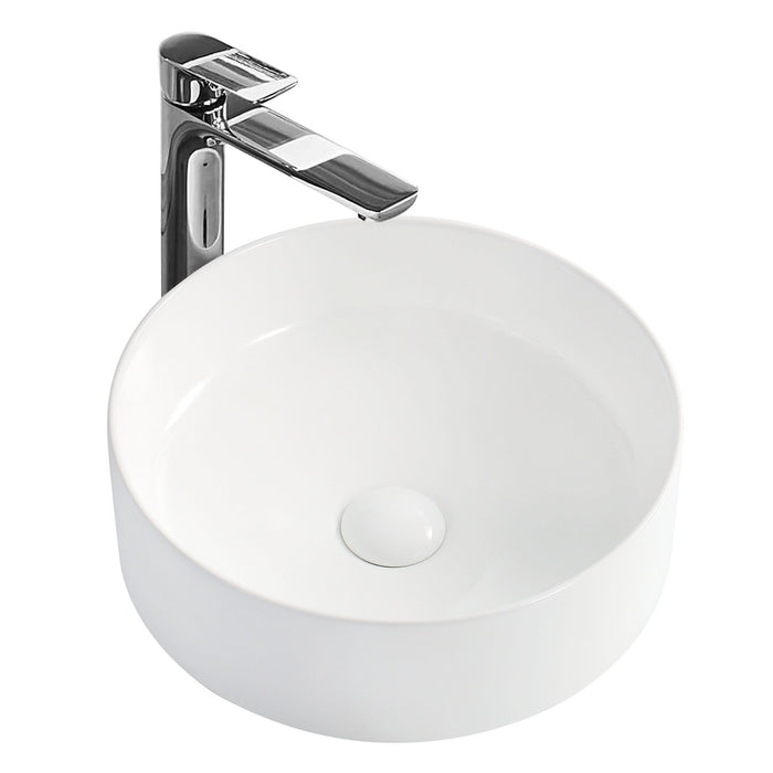 Round Vessel Bathroom Sink Bowl - White