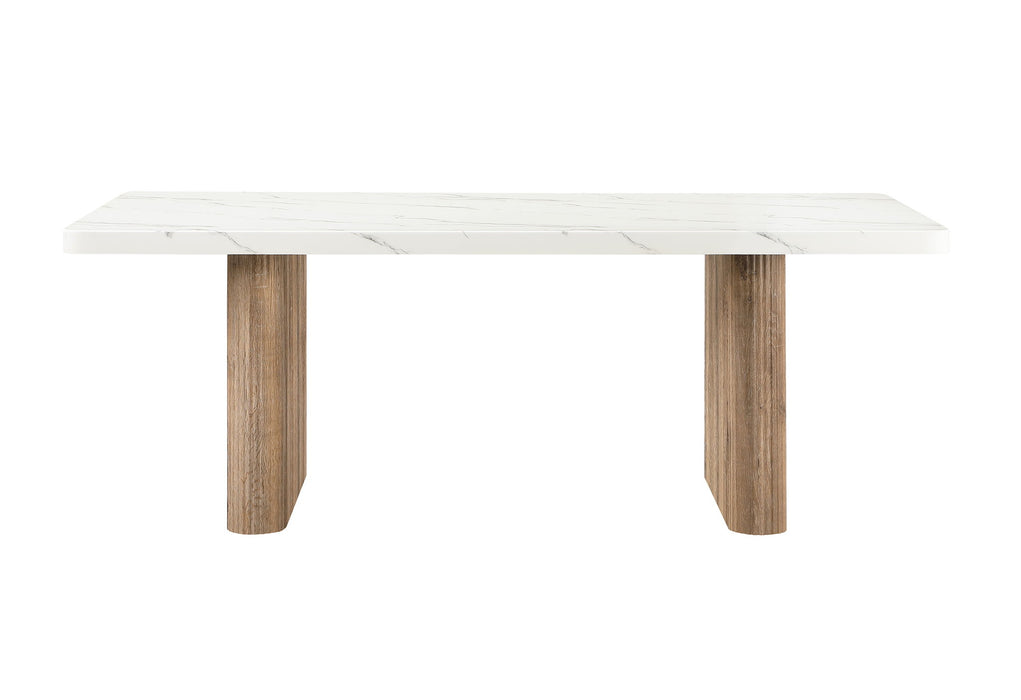 D2504 - 9 Piece Dining Room Set (Dining Table And 8 Dining Chairs) - Light Grey / White