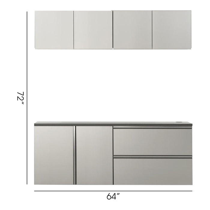 Nova - Series Garage Cabinet Set C, Melamine - Metallic Gray