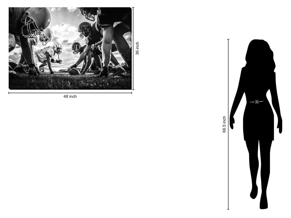 "Gridiron Clash" Gloss Canvas - Black / White
