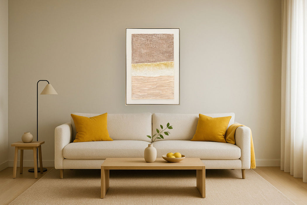 Textured Dune Layers - 28" x 40" Framed Wall Art