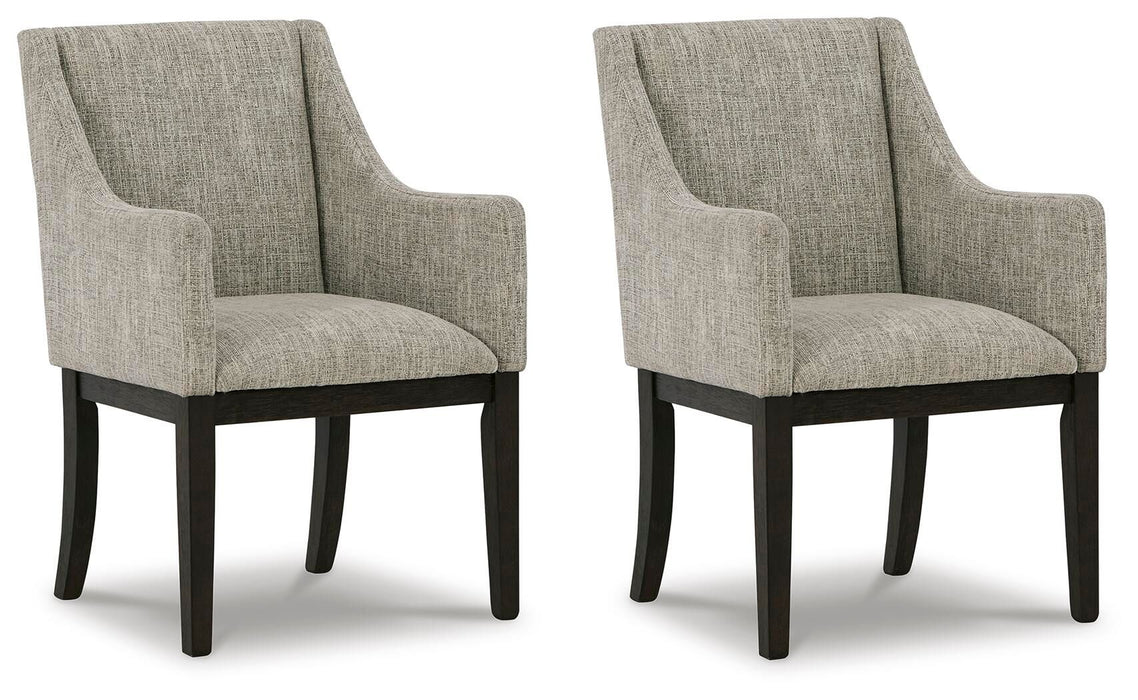 Burkhaus - Marrón oscuro - Sillón de comedor Uph (juego de 2)