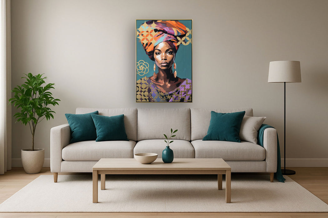Golden Essence - 48" x 33" Framed Wall Art
