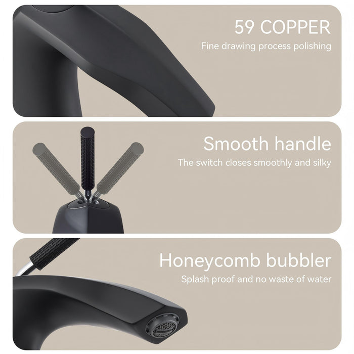 Contemporary Single Handle Lavatory Basin Sink Faucet Brass