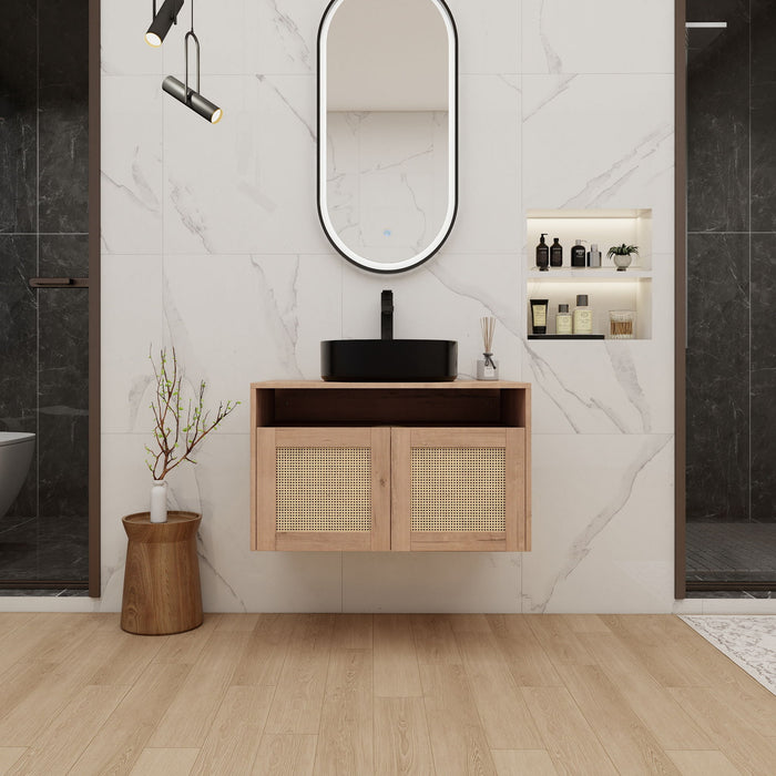 Bathroom Vanity & Art Sink, 2 Soft Close Doors, Float Mounting Design