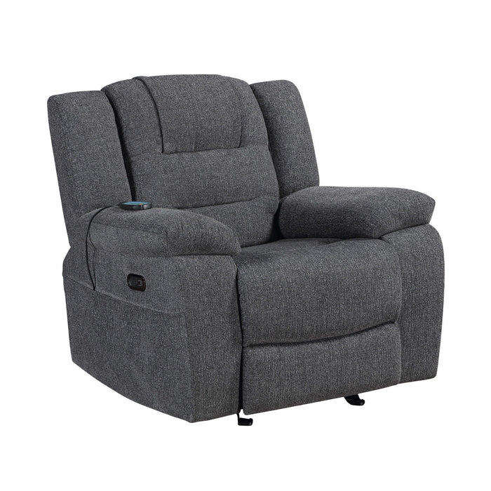 Redondo - Glider Recliner With Heat, Massage, Power - Dark Gray