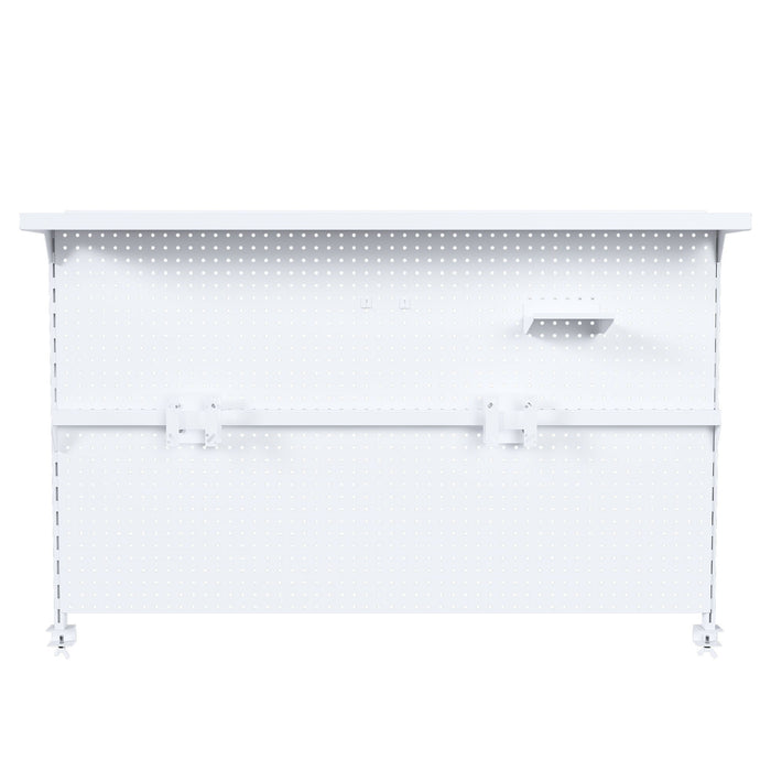 Clamp On Desk Pegboard With Single Monitor Stand