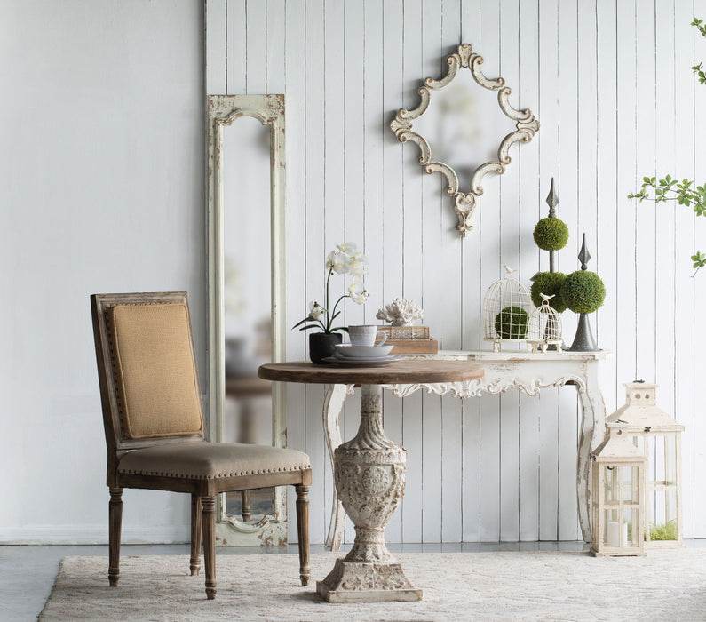 Artistic Diamond Scrollwork Mirror, Home Accent Mirror For Living Room, Entryway, Bedroom, Office - Antique White