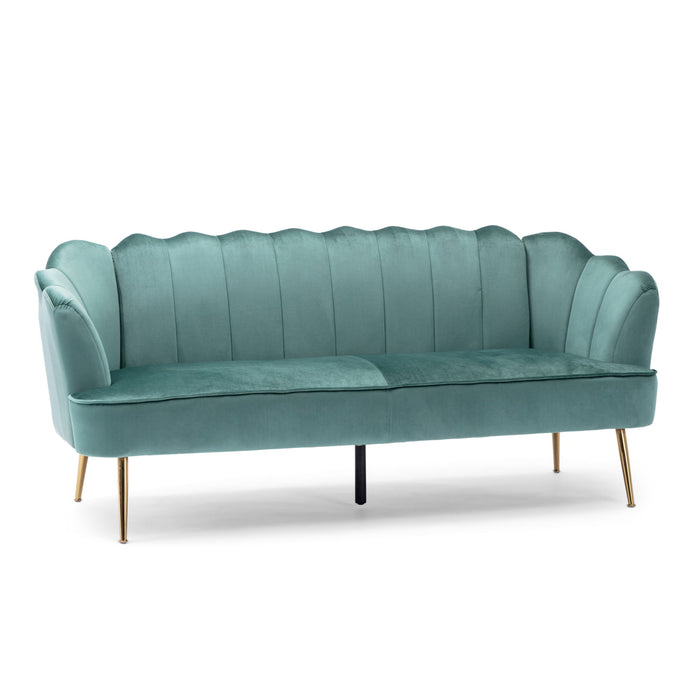 Modern Glam 3 Seater Sofa With Velvet Texture