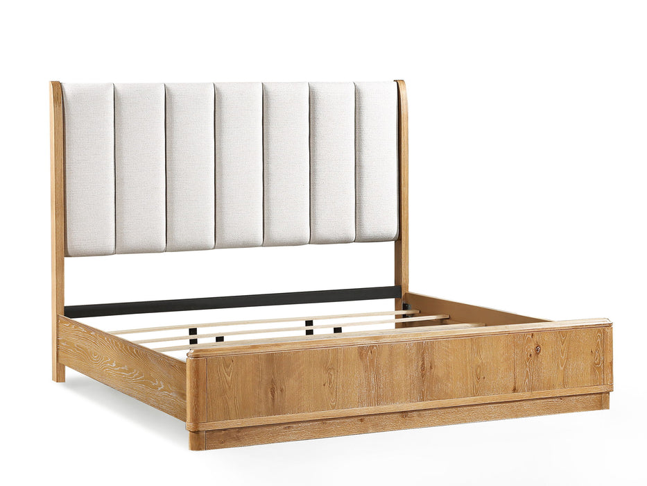 Westcott - King Panel Bed - Cerused Natural