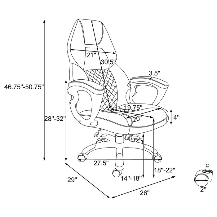 Bruce - Upholstered Adjustable Home Office Chair With Ergonomic Support And Smooth Swivel Function - Black