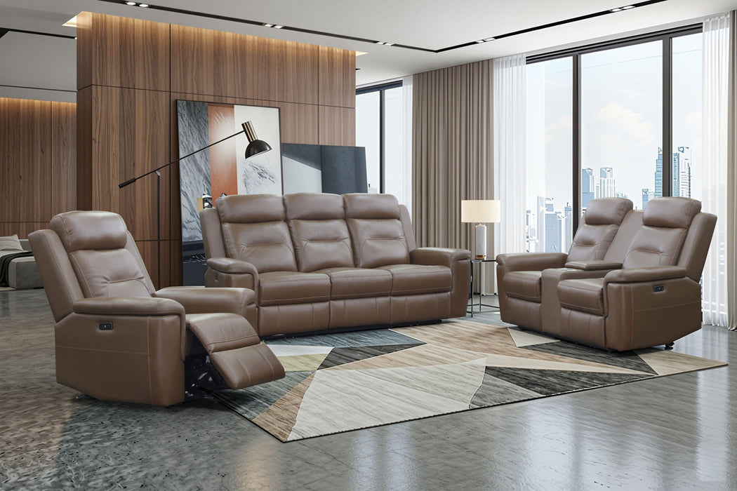 Keldon - Reclining Console Loveseat With Power Footrest - Brown