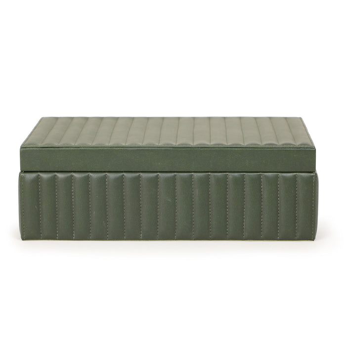 Eton - Ribbed Vegan Leather Hospitality Grade Storage Box - Green