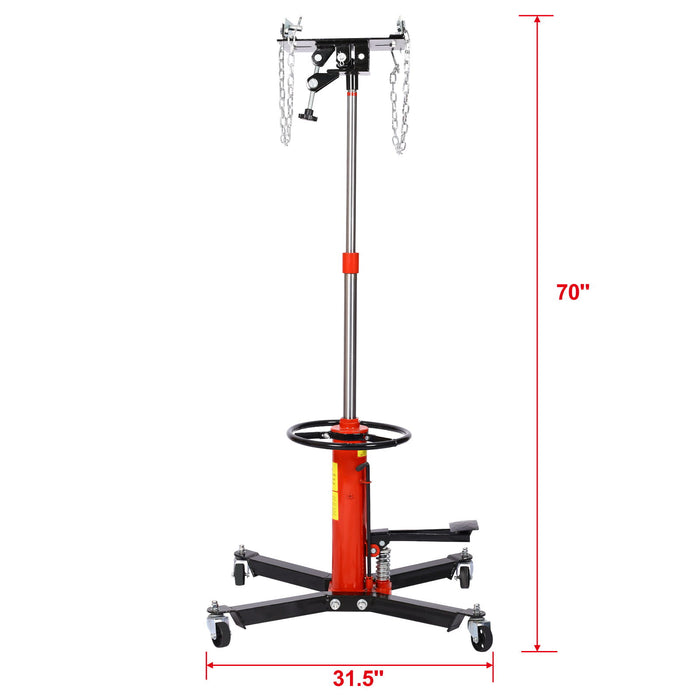 Hydraulic 2 Stage Transmission Jack, Swivel - Red