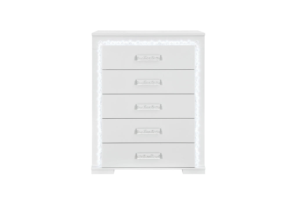 Naomi - 5 Piece Queen Bedroom Set - Silver
