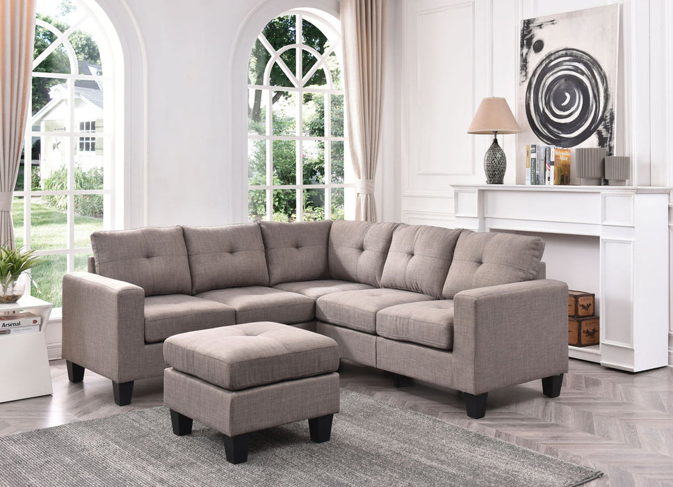 Glory Furniture Newbury Sectional, Gray - Fabric