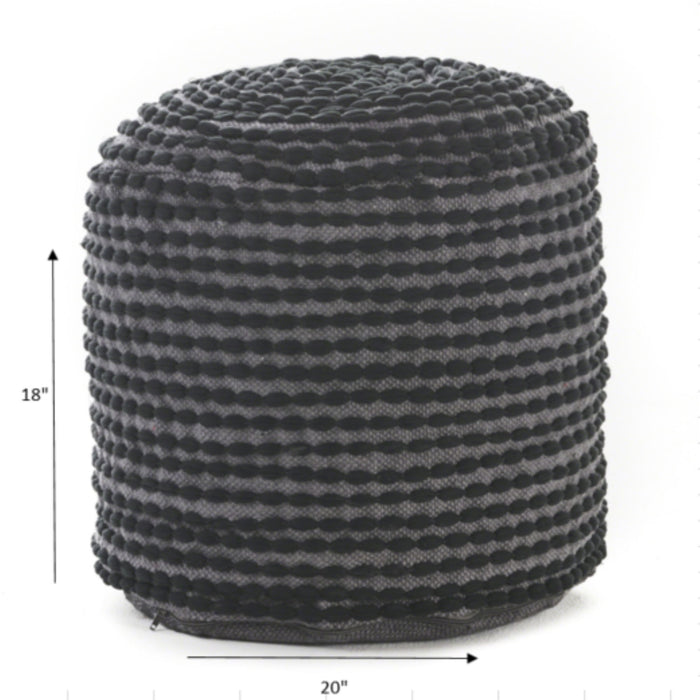 River - Handcrafted Cylindrical Pouf Water Resistant Fabric