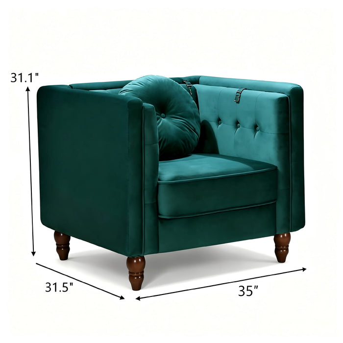 Chesterfield Accent Tufted Square Arm Side Chair