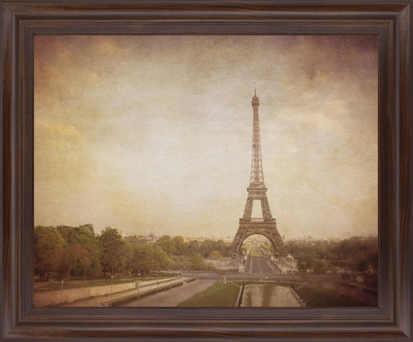 Sepia Eiffel View - 28" x 34" Framed Wall Art