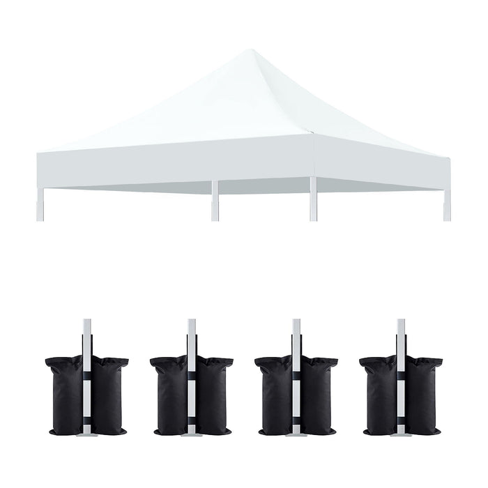 Canopy Replacement Top With 4 Pack W8 Bags, Pop Up Tent Cover Only, Frame Not Included