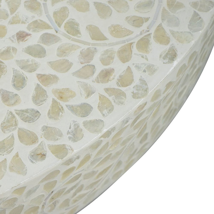 Unique Capiz Coffee Table & Pedestal Base