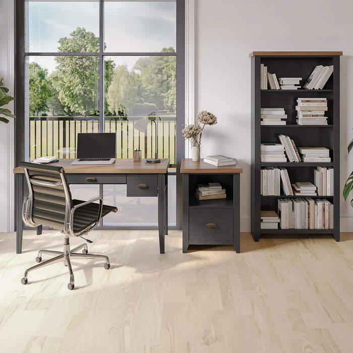 High 5 Shelf Bookcase - Black / Whiskey