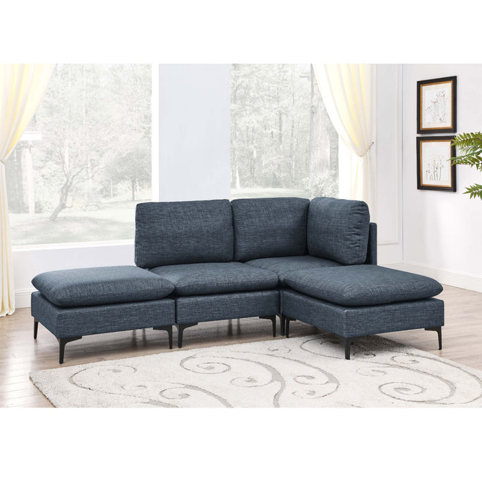 Upholstered Modular Sectional With Tall Legs, Medium Firm Seat