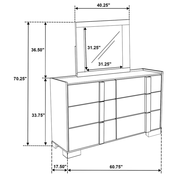 Lincoln - 6 Drawer Dresser With Mirror - Natural