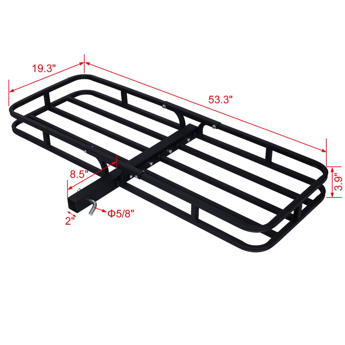 Heavy Duty Steel Hitch Mount Cargo Carrier Rack For SUV, Truck, Car With 2" Receiver - Black