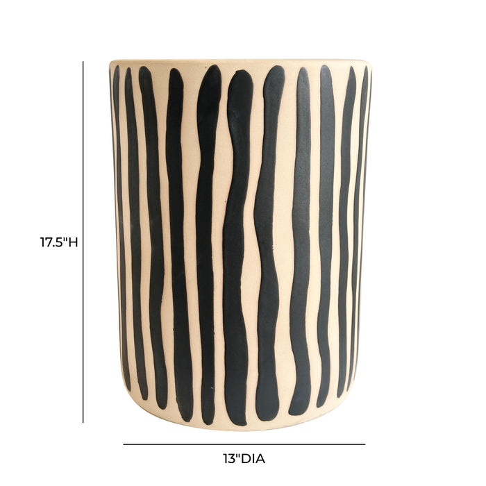 Tempest - Ceramic Table - Black Stripes