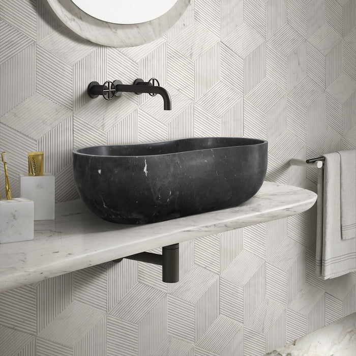 Bathroom Vessel Sink With Wavy Design