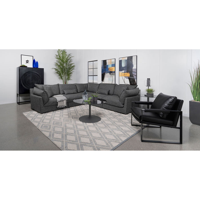 Tomasina - Modular Sectional Sofa With Corner, Armless Chairs And Armchairs - Black