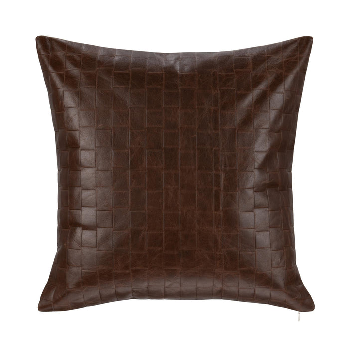 Tranquil Coasts - 20" x 20" Leather Seston Pillow - Brown