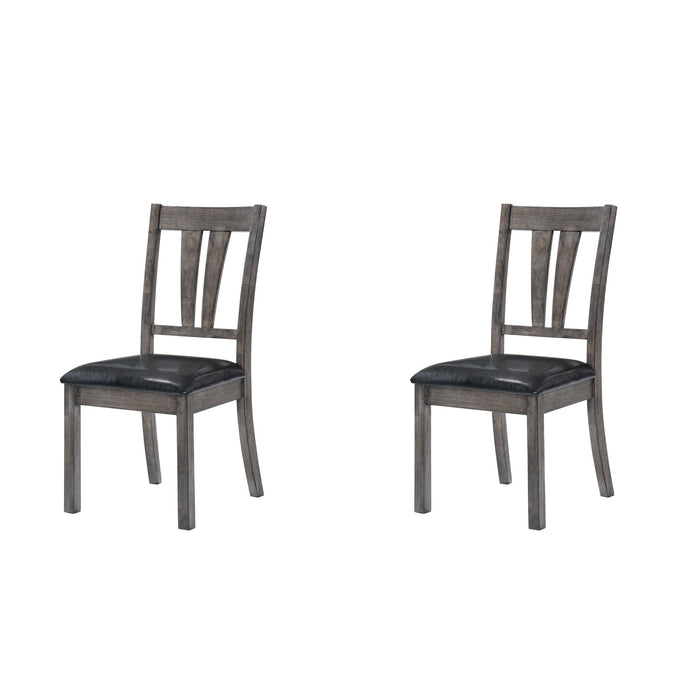Nathan - Fan Back Chair With PU Seat (Set of 2) - Gray Oak