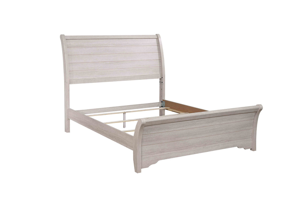 Coralee - King 4 Piece Bedroom Set - Chalk / Gray