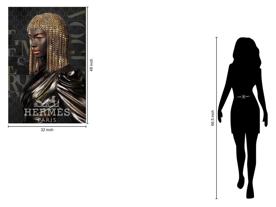 Radiant Gold Muse - 32" x 48" Framed Wall Art