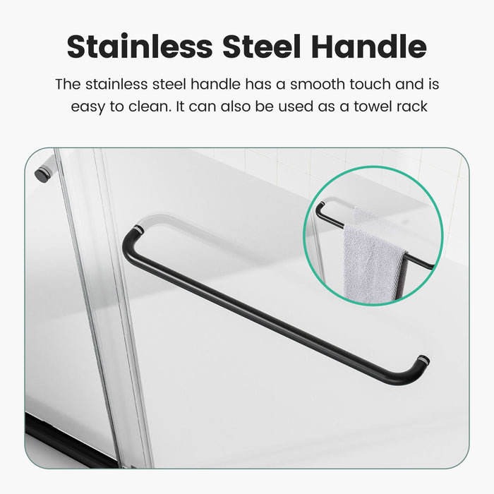 Semi-Frameless Double Sliding Shower Door, Bypass Shower Door, 1 / 4" (6Mm) Thick SGCC Tempered Glass Door