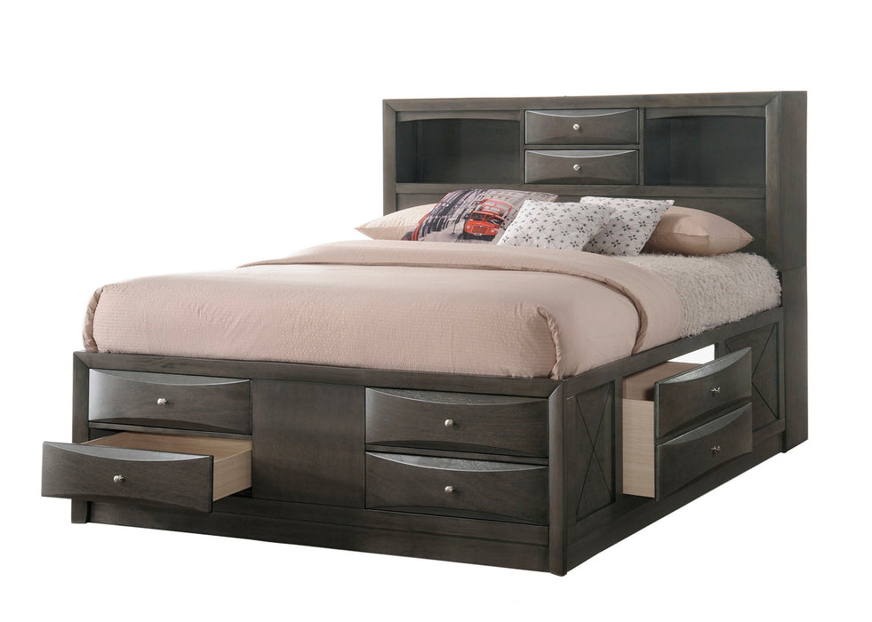 Emily - King 4 Piece Bedroom Set - Gray