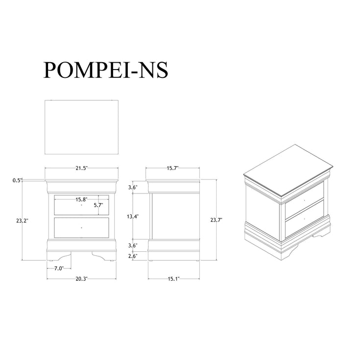 Shaker - Crocodile Metallic Nightstand