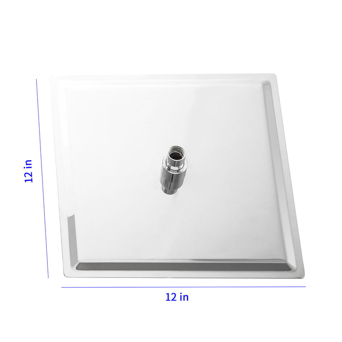 Ultra Thin Square Rainfall Shower Head Stainless Steel, Wall Or Ceiling Mount - Chrome