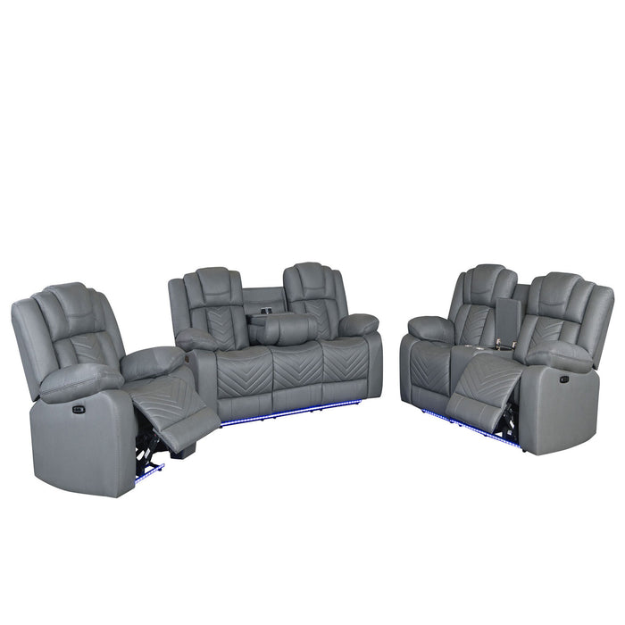 Raize - Power Living Room Set With Storage Console And Cup Holders