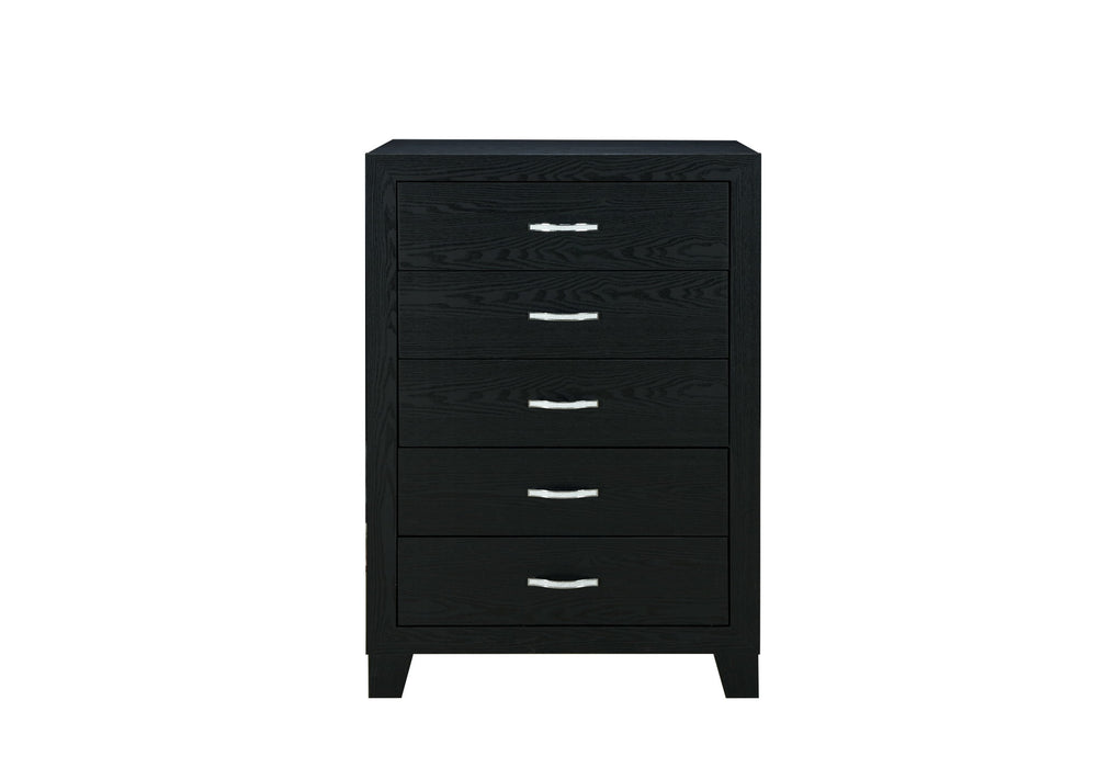 Reid - 4 Piece Queen Bedroom Set (Bed, Dresser, Mirror, Nightstand) - Black