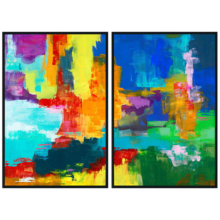 Seascape - 60" x 40" Painting By Buddy Whitlock (Set of 2) - Black