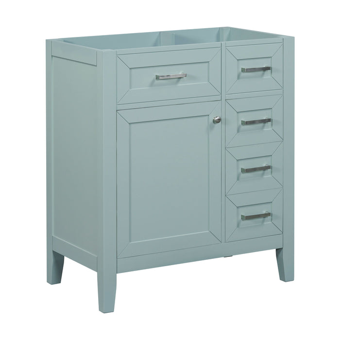 30" Bathroom Vanity Without Sink, Cabinet Base Only, Bathroom Cabinet With Drawers - Green