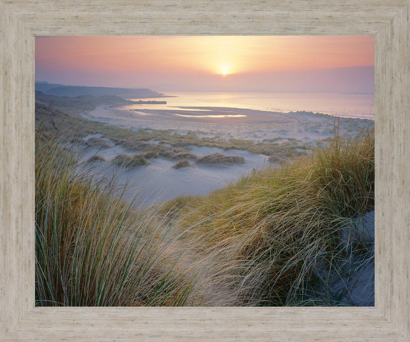 Misty Shoreline Glow - 28" x 34" Framed Wall Art